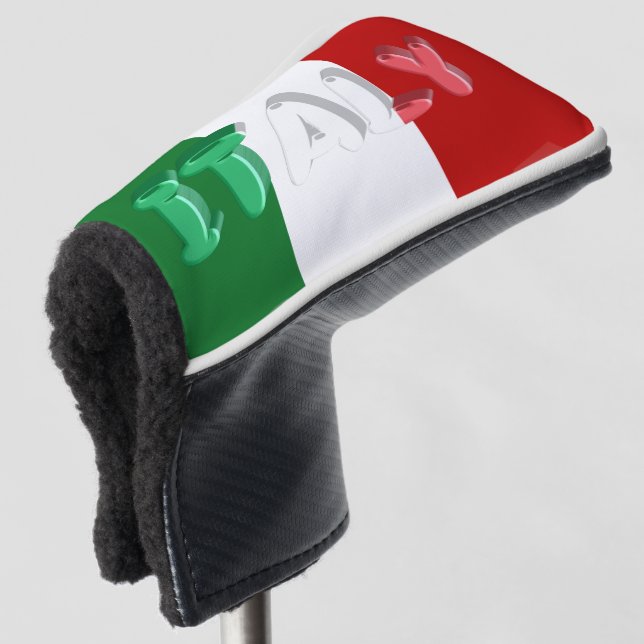 Italian flag golf head cover (3/4 Front)