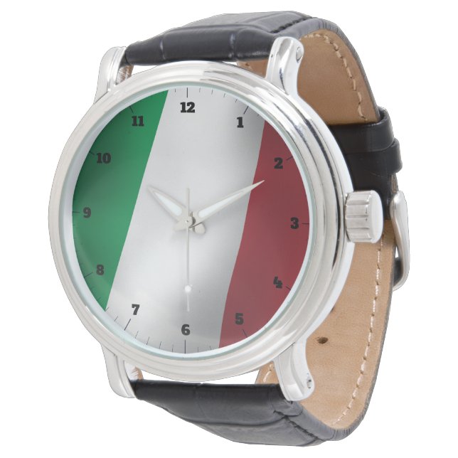 ITALIAN FLAG GREEN WHITE RED WATCH (Angled)