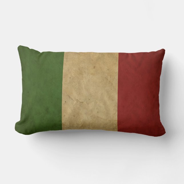 Italian Flag Grunge Colours Lumbar Cushion (Front)