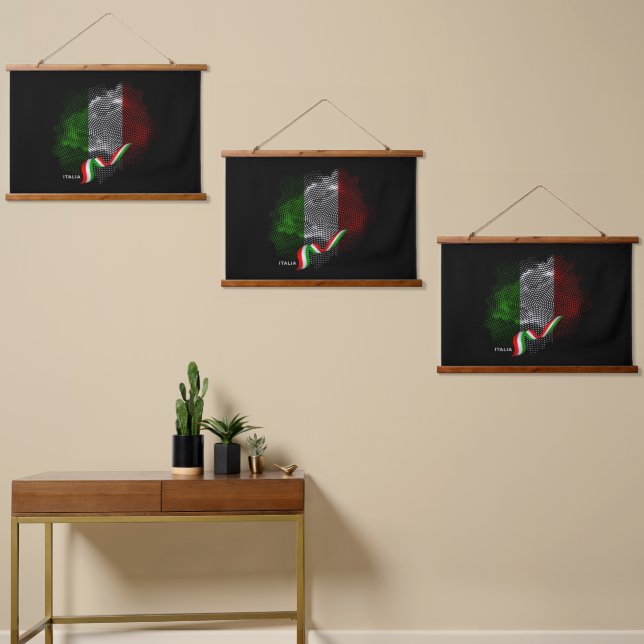 Italian flag hanging tapestry (Asymmetrical)