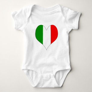 Italian Flag Heart Baby Bodysuit