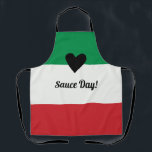 Italian Flag Heart Custom Photo Sauce Day Apron<br><div class="desc">Celebrate a tradition in Italian culture with this sauce making apron. Perfect for keeping memories of the Italian kitchen,  it will make a great keepsake for years to come. // Add your own photo.</div>