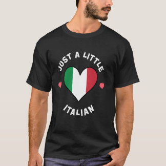 Italian Flag Heart Just A Little Italian Italy T-Shirt