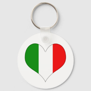 Italian Flag Heart Key Ring