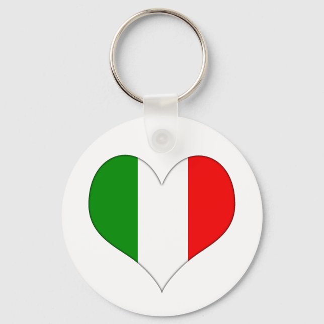 Italian Flag Heart Key Ring (Front)