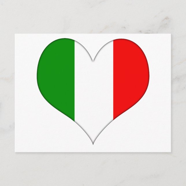 Italian Flag Heart Postcard (Front)