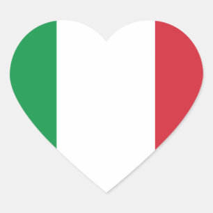 Italian Flag Heart Sticker