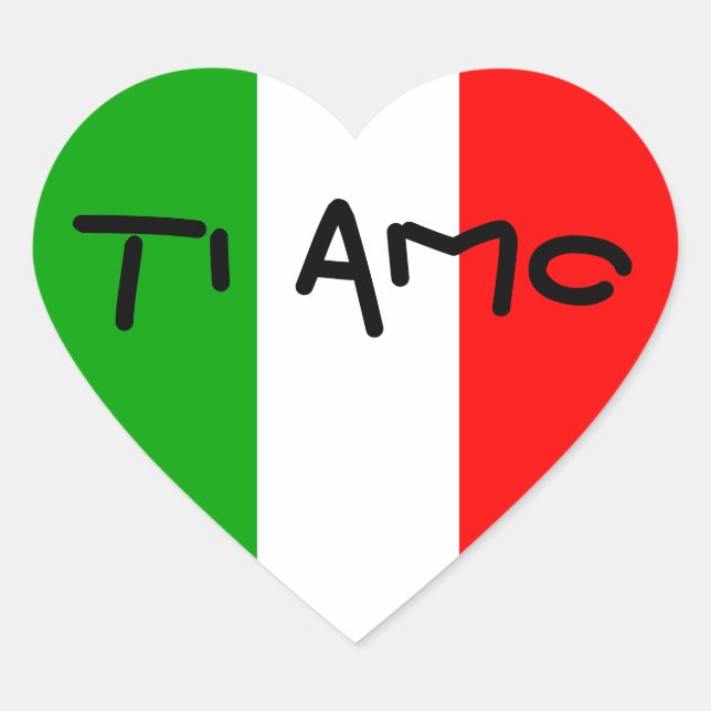 Italian Flag Heart Ti Amo stickers (Front)