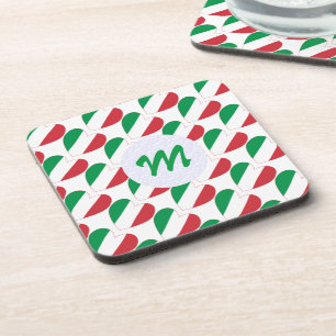 Italian Flag Heart Tiled and Personalised Coaster