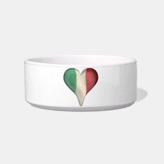 Italian Flag In A Heart Bowl (Front)