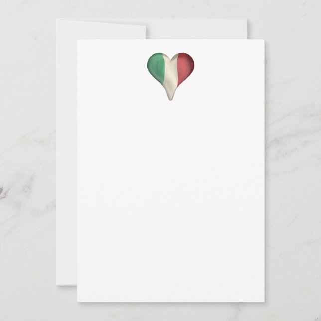 Italian Flag In A Heart Invitation (Front)