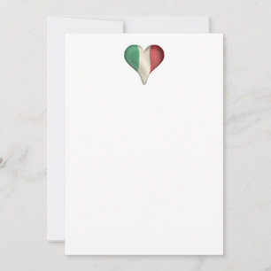 Italian Flag In A Heart Invitation