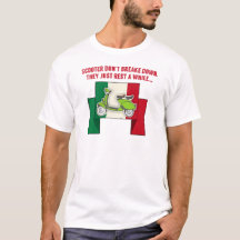 Italian Flag In Red White Green With Cute Moped