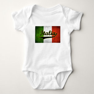 Italian Flag Italia Black Glass (Baby Creeper) Baby Bodysuit