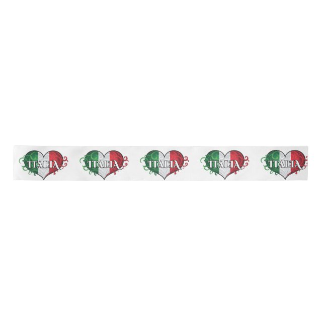 Italian Flag Italia Design Satin Ribbon (Front)