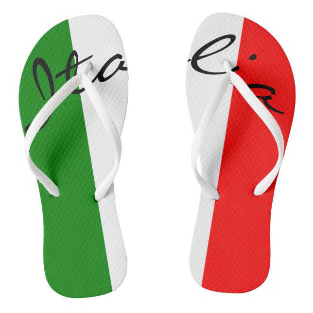 Italian Flag Italia Italy Beach Pool Flip Flop (Footbed)