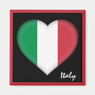 Italian flag & Italian Heart travel Italy /sports Magnet