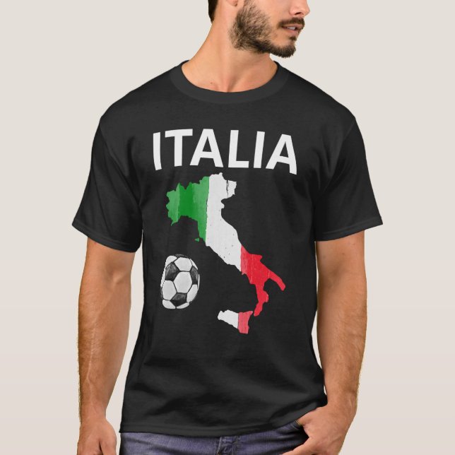 Italian Flag  Italy Map Soccer Italia Sport T-Shirt (Front)