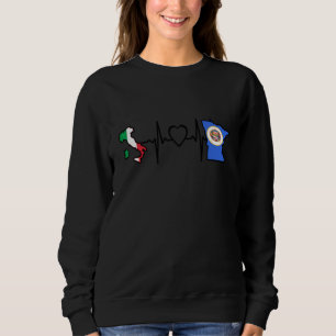 Italian Flag   Italy Minnesota Heartbeat Sweatshirt