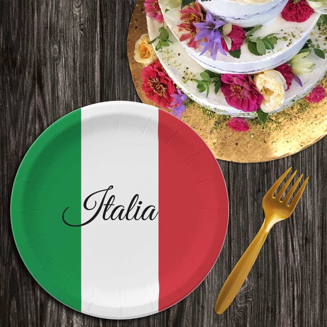 Italian Flag & Italy - party, birthday /sports Paper Plate (Creator Uploaded)