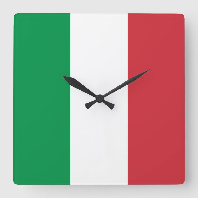 Italian Flag (Italy) Square Wall Clock (Front)
