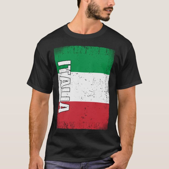 Italian Flag Italy T-Shirt (Front)