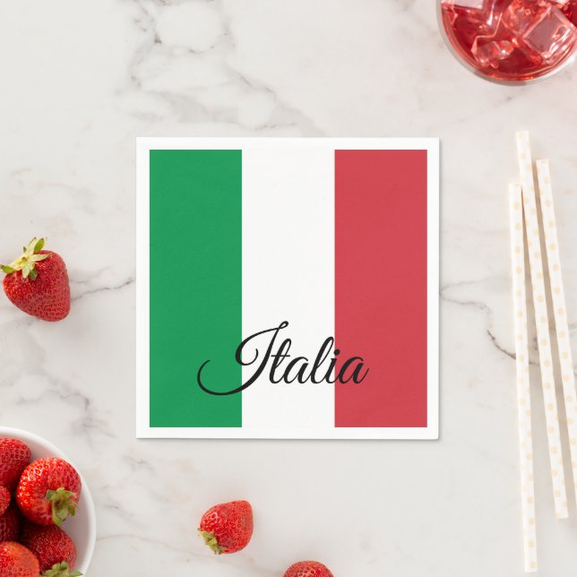 Italian flag & Italy - travel, fashion/sports fans Napkin (Insitu)