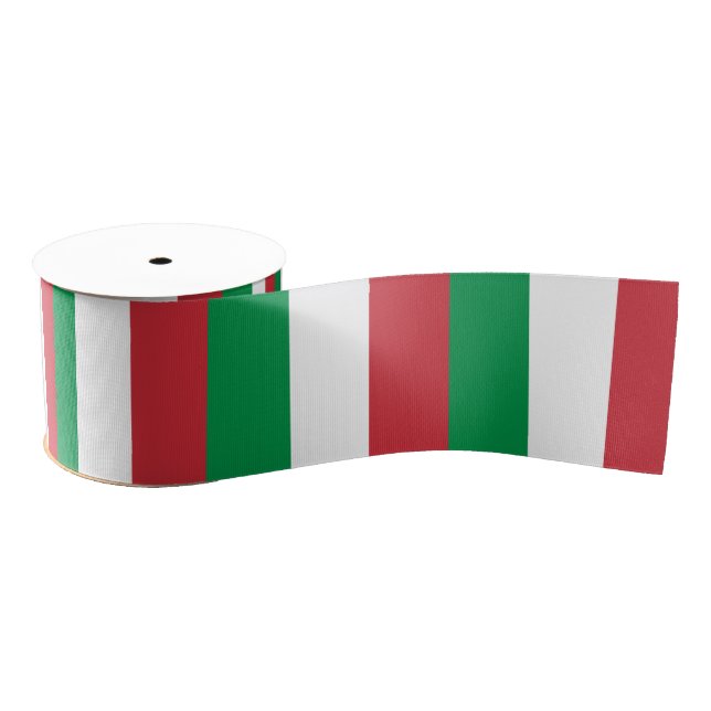 Italian Flag & Italy travel, holiday /sport fans Grosgrain Ribbon (Spool)