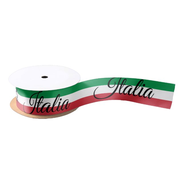 Italian Flag & Italy travel, holiday / sports Satin Ribbon (Spool)