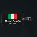 Italian Flag Italy Trip Custom Text Luggage Tag<br><div class="desc">Travelling to Italy with your family or a travel group? Then this luggage tag is perfect - design features the Italian flag and 2 lines of custom text. Add your family or group name, date of vacation or any custom text. Simple and classic - perfect for your Italian adventures and...</div>