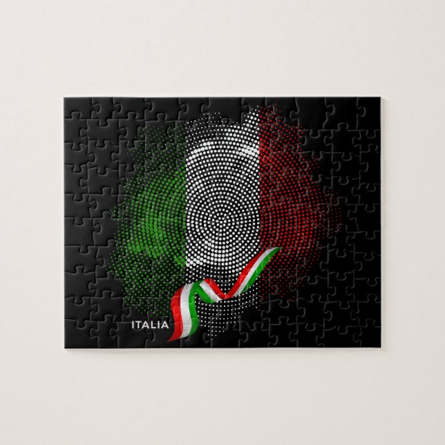 Italian flag jigsaw puzzle (Horizontal)