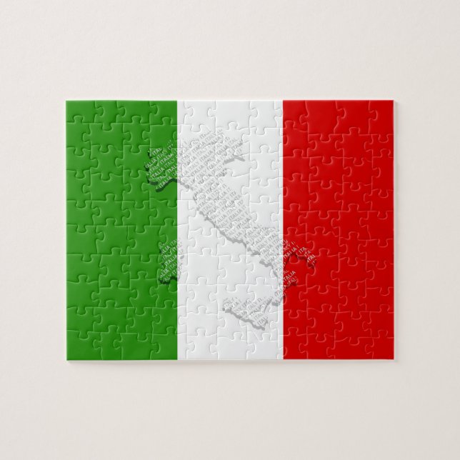 Italian flag jigsaw puzzle (Horizontal)