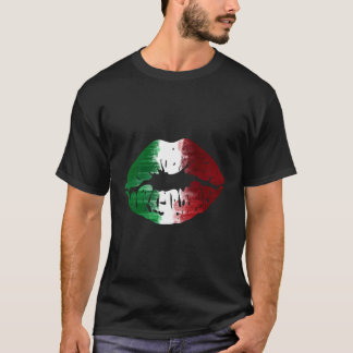 Italian Flag Kiss Me I'M Italian Lips T-Shirt
