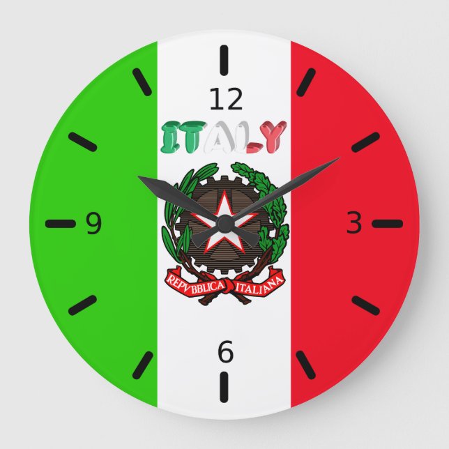 Italian flag large clock (Front)