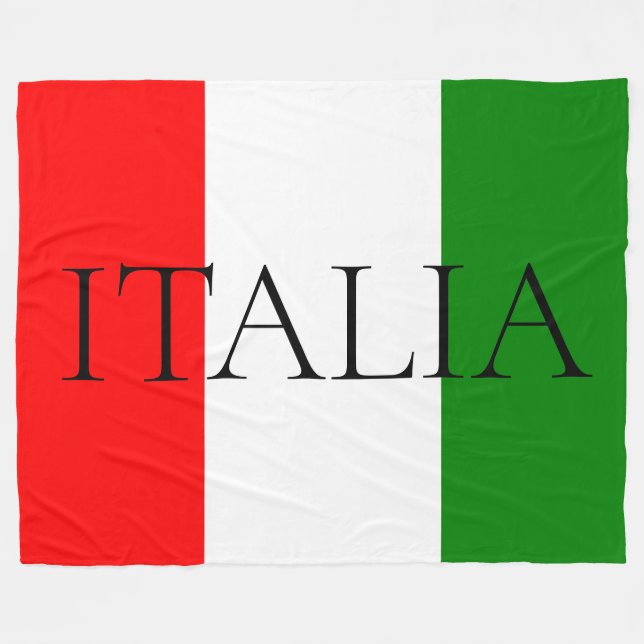 Italian Flag Large ITALIA Fleece Blanket (Front (Horizontal))