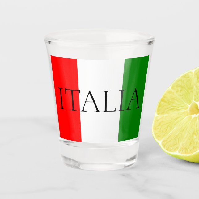 Italian Flag Large ITALIA Shot Glass (Front)
