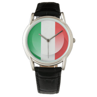 Italian Flag Leather Watch 