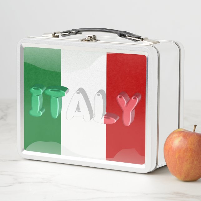 Italian flag metal lunch box (In Situ)
