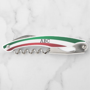 Italian Flag Monogram Corkscrew