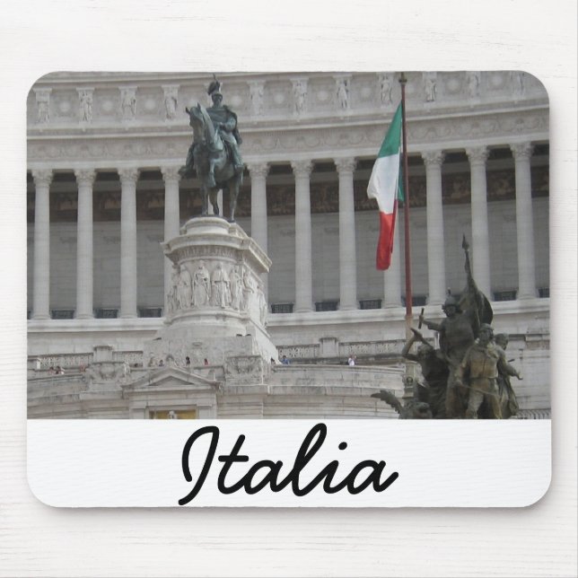 Italian Flag Next to Ancient Roman Ruin Mouse Mat (Front)