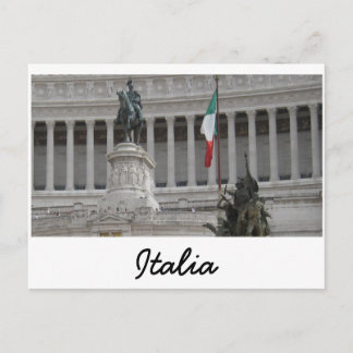 Italian Flag Next To Ancient Roman Ruins Postcard