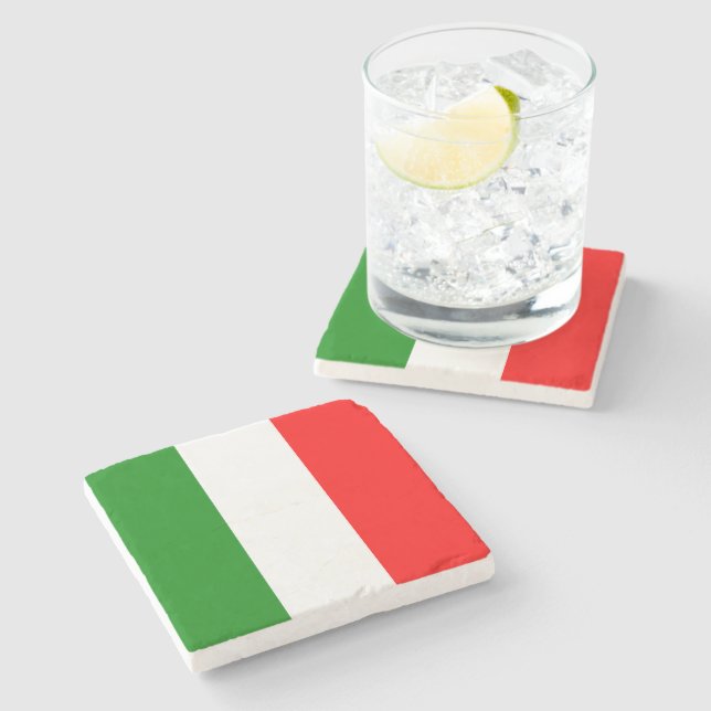 Italian Flag of Italy bandiera d'Italia Tricolore Stone Coaster (Side)