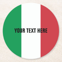 Italian flag of Italy custom paper drink coasters