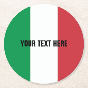 Italian flag of Italy custom paper drink coasters