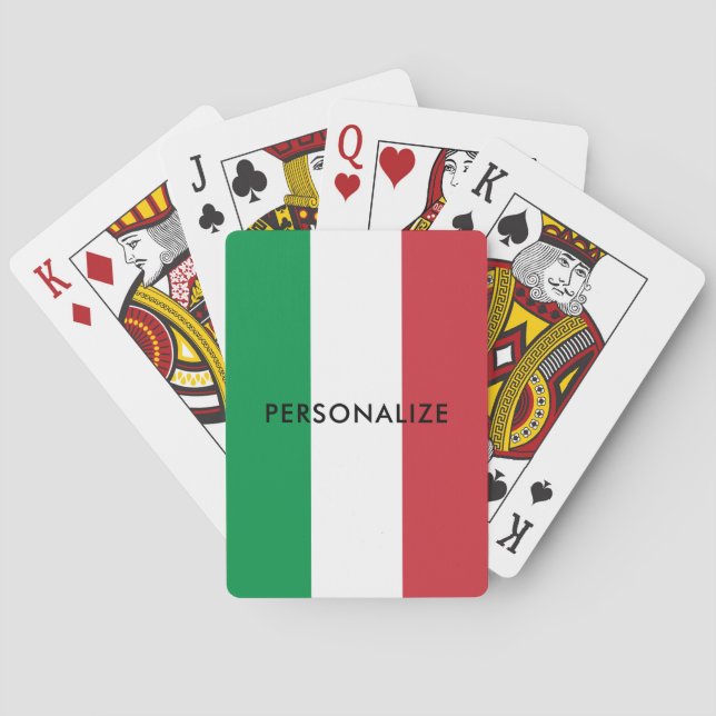 Italian flag of Italy custom playing cards (Back)
