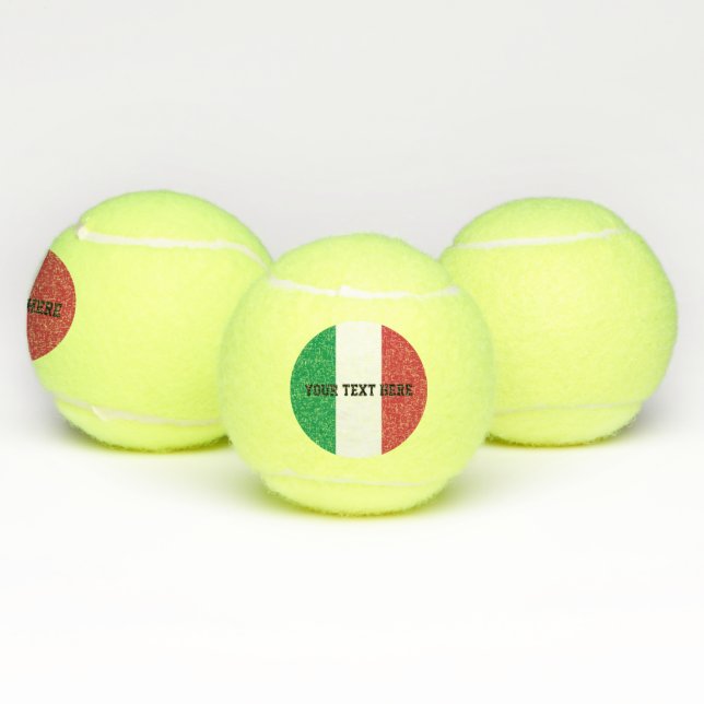 Italian flag of Italy custom printed yellow Tennis Balls (Multi)