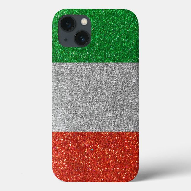 Italian Flag of Italy Glitter Trendy Stylish Colou Case-Mate iPhone Case (Back)