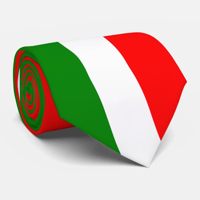 Italian Flag of Italy Green, White & Red Tricolor Tie (Rolled)