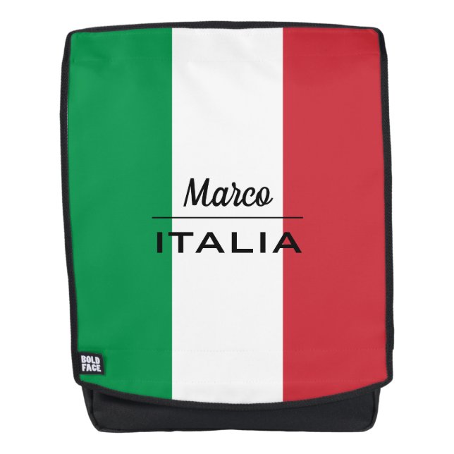 Italian flag of Italy personalised office - school Backpack (Front)