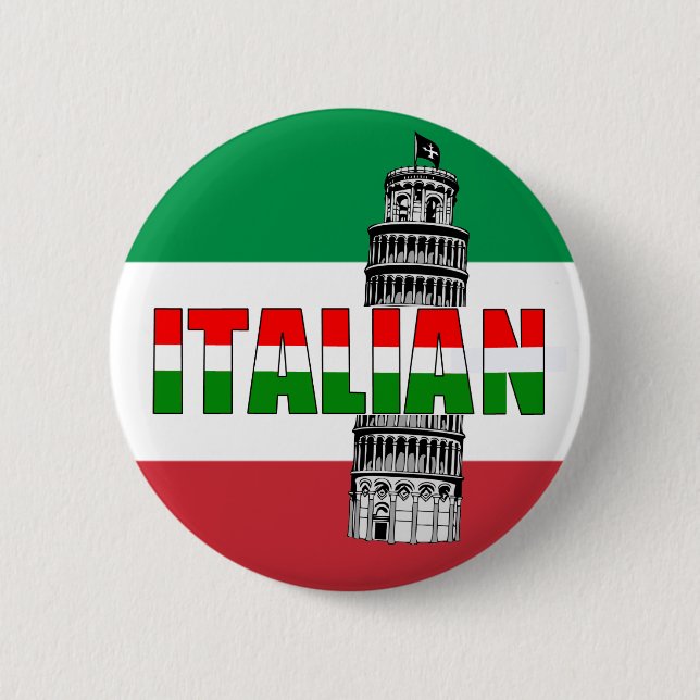 Italian Flag of Italy Pisa 6 Cm Round Badge (Front)